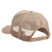 Washington DC Map Logo Embroidered Twill 5 panel Mesh Back Cap - Khaki OSFM