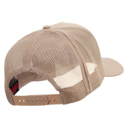 Washington DC Map Logo Embroidered Twill 5 panel Mesh Back Cap - Khaki OSFM