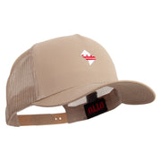 Washington DC Map Logo Embroidered Twill 5 panel Mesh Back Cap - Khaki OSFM