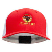 Joshua Tree Embroidered Flexfit Mesh Cotton Twill Trucker 2 Tone Cap - Red-White OSFM