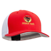 Joshua Tree Embroidered Flexfit Mesh Cotton Twill Trucker 2 Tone Cap - Red-White OSFM