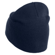 Gyatt Phrase Symbol Embroidered 8 Inch Knitted Short Beanie - Navy OSFM