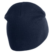 Gyatt Phrase Symbol Embroidered 8 Inch Knitted Short Beanie - Navy OSFM
