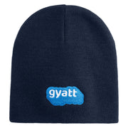 Gyatt Phrase Symbol Embroidered 8 Inch Knitted Short Beanie - Navy OSFM