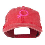 Female Symbol Embroidered Washed Cap