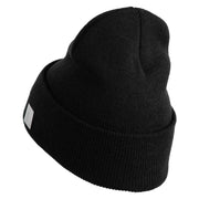 US Navy Veteran Military Embroidered 12 inch Cuffed Knit Long Beanie - Black OSFM