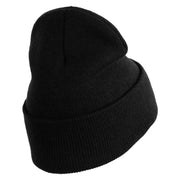 US Navy Veteran Military Embroidered 12 inch Cuffed Knit Long Beanie - Black OSFM