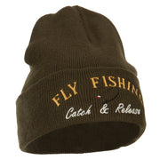 Fly Fishing Catch and Release Embroidered Long Beanie