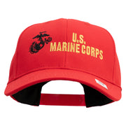 US Marine Corps Design Embroidered 6 Panel Structured Cotton Twill Cap Made in USA