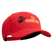 US Marine Corps Design Embroidered 6 Panel Structured Cotton Twill Cap Made in USA