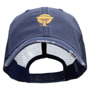 Artistic Afircan Logo Embroidered Low Profile Special Cotton Mesh Cap - Navy OSFM