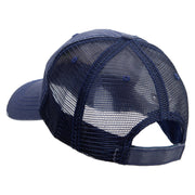 Artistic Afircan Logo Embroidered Low Profile Special Cotton Mesh Cap - Navy OSFM