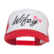 Wifey Ribboned Embroidered Foam Mesh Cap