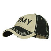 Army Embroidered Cotton Frayed Bill Cap