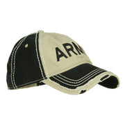 Army Embroidered Cotton Frayed Bill Cap