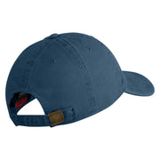 5 AF Fifth Air Force Veteran Embroidered Washed Solid Pigment Dyed Cotton Twill Brass Buckle Cap - Navy OSFM