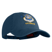 5 AF Fifth Air Force Veteran Embroidered Washed Solid Pigment Dyed Cotton Twill Brass Buckle Cap - Navy OSFM