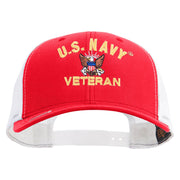 Licensed US Navy Veteran Embroidered Contrast Trucker Cap - Red-White OSFM