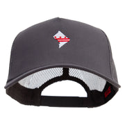 Washington DC Map Logo Embroidered Twill 5 panel Mesh Back Cap - Charcoal OSFM