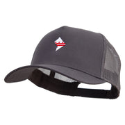 Washington DC Map Logo Embroidered Twill 5 panel Mesh Back Cap - Charcoal OSFM