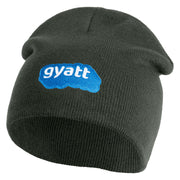 Gyatt Phrase Symbol Embroidered 8 Inch Knitted Short Beanie - Dark Grey OSFM