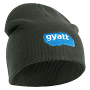 Gyatt Phrase Symbol Embroidered 8 Inch Knitted Short Beanie - Dark Grey OSFM
