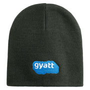 Gyatt Phrase Symbol Embroidered 8 Inch Knitted Short Beanie - Dark Grey OSFM