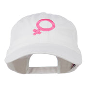 Female Symbol Embroidered Washed Cap