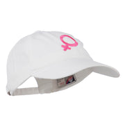 Female Symbol Embroidered Washed Cap