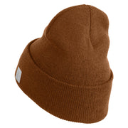 US Navy Veteran Military Embroidered 12 inch Cuffed Knit Long Beanie - Caramel OSFM