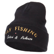 Fly Fishing Catch and Release Embroidered Long Beanie