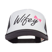 Wifey Ribboned Embroidered Foam Mesh Cap