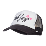 Wifey Ribboned Embroidered Foam Mesh Cap