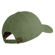 5 AF Fifth Air Force Veteran Embroidered Washed Solid Pigment Dyed Cotton Twill Brass Buckle Cap - Olive OSFM