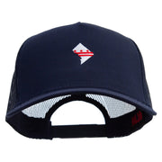 Washington DC Map Logo Embroidered Twill 5 panel Mesh Back Cap - Navy OSFM