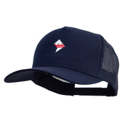 Washington DC Map Logo Embroidered Twill 5 panel Mesh Back Cap - Navy OSFM