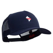 Washington DC Map Logo Embroidered Twill 5 panel Mesh Back Cap - Navy OSFM