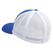 Joshua Tree Embroidered Flexfit Mesh Cotton Twill Trucker 2 Tone Cap - Royal-White OSFM