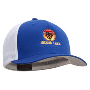 Joshua Tree Embroidered Flexfit Mesh Cotton Twill Trucker 2 Tone Cap - Royal-White OSFM