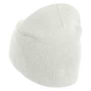 Gyatt Phrase Symbol Embroidered 8 Inch Knitted Short Beanie - White OSFM