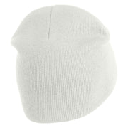 Gyatt Phrase Symbol Embroidered 8 Inch Knitted Short Beanie - White OSFM