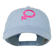 Female Symbol Embroidered Washed Cap