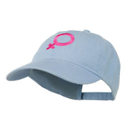 Female Symbol Embroidered Washed Cap