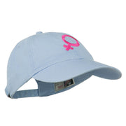 Female Symbol Embroidered Washed Cap