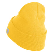 US Navy Veteran Military Embroidered 12 inch Cuffed Knit Long Beanie - Gold OSFM