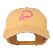 Female Symbol Embroidered Washed Cap