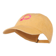 Female Symbol Embroidered Washed Cap