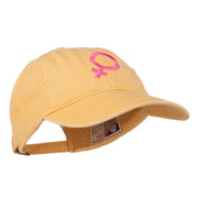 Female Symbol Embroidered Washed Cap