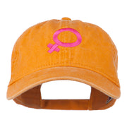 Female Symbol Embroidered Washed Cap