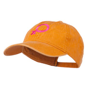 Female Symbol Embroidered Washed Cap